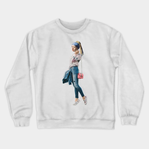 Girl with a pearl Crewneck Sweatshirt by NikKor